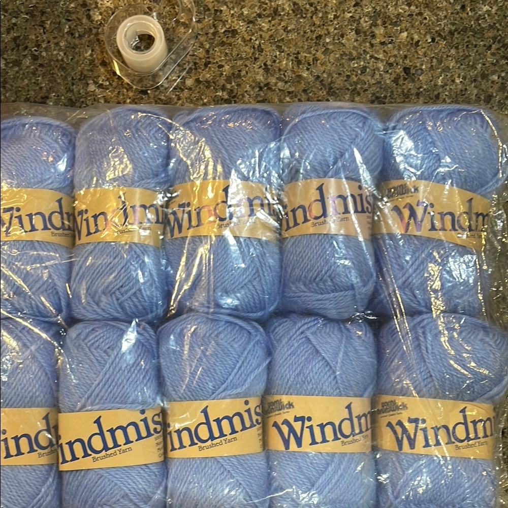 Brunswick Yarns Windmist Brushed Yarn In Wedgwood. Ten 1.75 Skeins. New With Tag